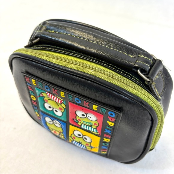 Rare VTG Sanrio Kerokero Keroppi Vintage Black Cosmetic Zipper Bag Pouch Kawaii - Picture 7 of 9